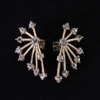 Semi Earring Jewelry Gold Plated with zirconia stones