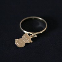 Ring Semi Jewelry Gold Plated Cat