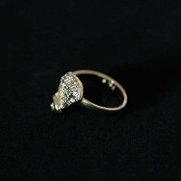 Ring Falange Semi Jewelry Gold Plated Diamond with Zirconia stones