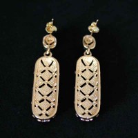 Earring Semi Jewelry Gold Plated With Zirconia Stones