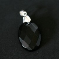 925 Pendant with Stone Agata Black Oval