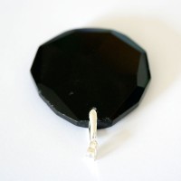 Pingente Prata 925 com Pedra Natural gata Negra