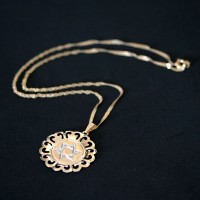 Semi Necklace Gold Plated Jewelry Singapore with Star of David Pendant 45cm