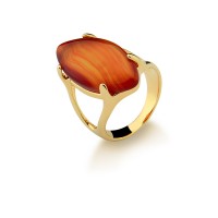 Semi Gold Plated Ring with Natural Stone