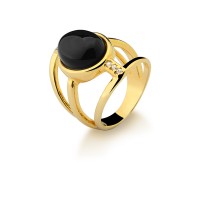Semi Gold Plated Ring with Natural Stone