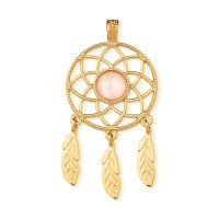 Pendant Semi Jewelry Gold Plated Dream Filter with Natural Stone