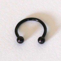 Circular Barbell Piercing Horseshoe ball Steel surgical Black Line 1.2mm x 10mm