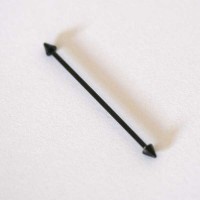 Piercing Transversal Spike Megabell Orelha Ao Cirurgico Black Line 1,2mm x 36mm