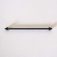 Piercing Transversal Spike Megabell Orelha Ao Cirurgico Black Line 1,2mm x 36mm