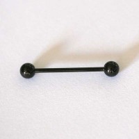 Barbell Lingua Piercing Aço Cirurgico Black Line Esfera 1,6mm x 21mm