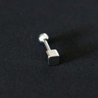 Piercing Tragus Steel Surgical 316L Cube 1,2mm x 6mm