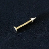 Piercing Labret Chin Spike Yellow Gold Plated 24k 1,2mm x 8mm