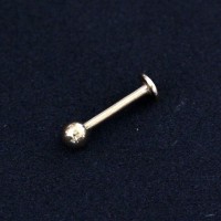 Piercing Labret Chin Sphere Yellow Gold Plated 24k 1,2mm x 8mm