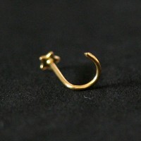 Nose Piercing 18k Gold Plated Star Nostril piercing 0.5mm x 7mm