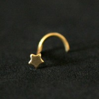 Nariz Piercing 18k chapado en oro de la estrella Narices 0.5mm x 7mm perforacin