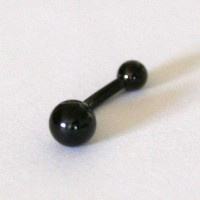 Navel Piercing Banana Bell Small Steel Surgical Black Line 1.6mm x 10mm