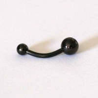 Piercing Umbigo Banana Bell Pequena Ao Cirurgico Black Line 1,6mm x 10mm