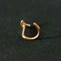 Nose Piercing 18k Gold Plated Nostril piercing 0.5mm x 7mm Moon
