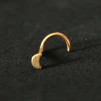 Nose Piercing 18k Gold Plated Nostril piercing 0.5mm x 7mm Moon