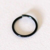 Nostril Nose Ring Round Black Line 0.5mm x 8mm