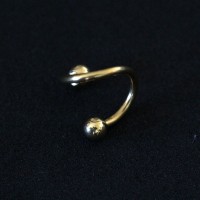 Twister Piercing Sphere Yellow Gold Plated 24k 1,2mm x 8mm