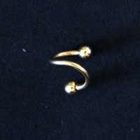 Twister Esfera Piercing Folleto de Oro Amarillo 24k 1,2mm x 8mm