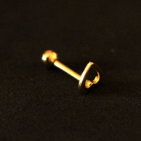 Piercing Surgical Steel Microbell Tragus Gold Plated 18k Heart Drop 1.2mm x 6mm