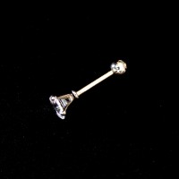 Piercing Surgical Steel 316L Microbell Tragus Helix Zirconia Cartilage 1.2mm x 6mm