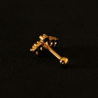 Piercing Steel Surgical Cluster Veneer Gold 18k Royal Crown Stone Crystal 1.2mm x 8mm