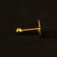 Piercing Ao Cirrgico Microbell Tragus Folheado Ouro 18k Concha Marinha 1,2mm x 8mm