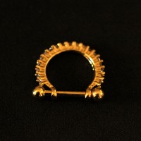Piercing Ao Cirrgico Conch Folheado Ouro 18k Multipedras 1,2mm x 8mm