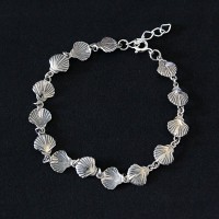 925 Silver Bracelet Mini Aged Shell 18 / 20cm