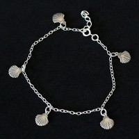 925 Silver Aged Bracelet Shells 18 / 20cm