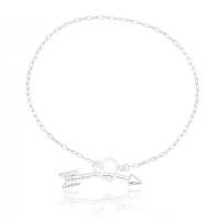 Silver Bracelet 925 Arrow and Heart 18cm