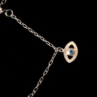 925 Silver Bracelet Greek Eye, Clover, Hand of Fatima / Hamsa 18 / 20cm