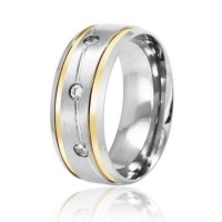 Alliance Stainless Steel Anatomic 8 mm c / 2-Wire, 3 zirconia stones 2mm and friezes diagonals