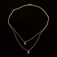 Gargantilla Semi-Joyas Chapada en Oro con Colgante Scrooge y Diamante de Imitacin 50cm