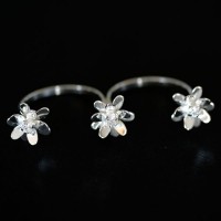 Ring 925 Silver Adjustable Punch English Flowers