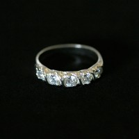 Plata 925 Solitaire anillo con piedra Zirconia