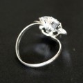 925 Silver Ring Solitaire Flower with Stone Zirconia