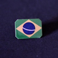 Foto-Pin fondo de la bandera del acero inoxidable de Brasil