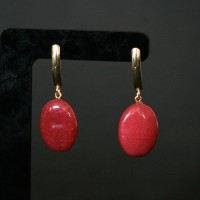 Semi Earring Jewelry Gold Plated Quartz Stone with Strawberry