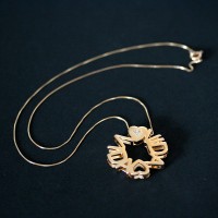 Oro Joyera Collar Semi colgante plateado con 45 cm de Venecia Mandala vida con piedras zirconia