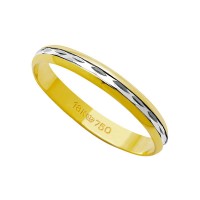 Alliance Gold and 18k White Gold 750 Width 3.00mm Height 0.80mm