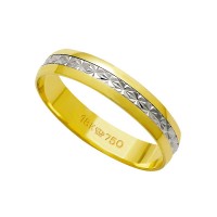 Alliance Gold and 18k White Gold 750 Width 4.00mm Height 0.70mm