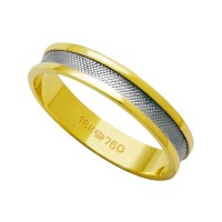 Alliance Gold and 18k White Gold 750 Width 3.50mm Height 1.05mm