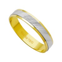 Alliance Gold and 18k White Gold 750 Width 4.00mm Height 0.80mm