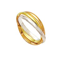 Interlaced Alliance Gold, Red and Gold 18k White Gold 750 Width 2.30mm Height 0.70mm
