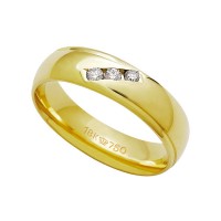 Alliance Anatomic 18k Gold 750 with 3 brilliant 3.50 Points Width 5.50mm Height 1.70mm