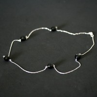 925 Silver Necklace with Onyx Stones
